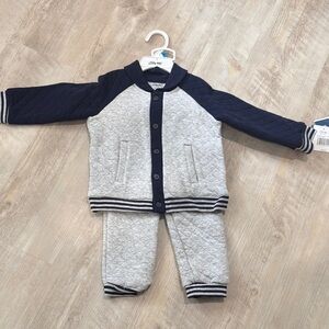 Little Me Navy and Gray Kids Matching Set